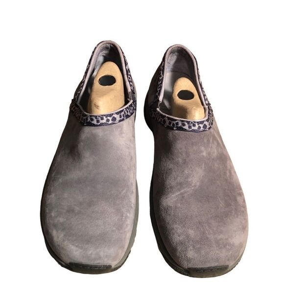 Merrell Encore Adams Gray Blue Women’s Slip On Suede Comfort Shoe Air Cushioned - Picture 2 of 9